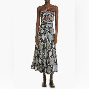 NWT $890 Proenza Schouler Ruched Snakeskin Print Halter Neck Dress in size 10!
